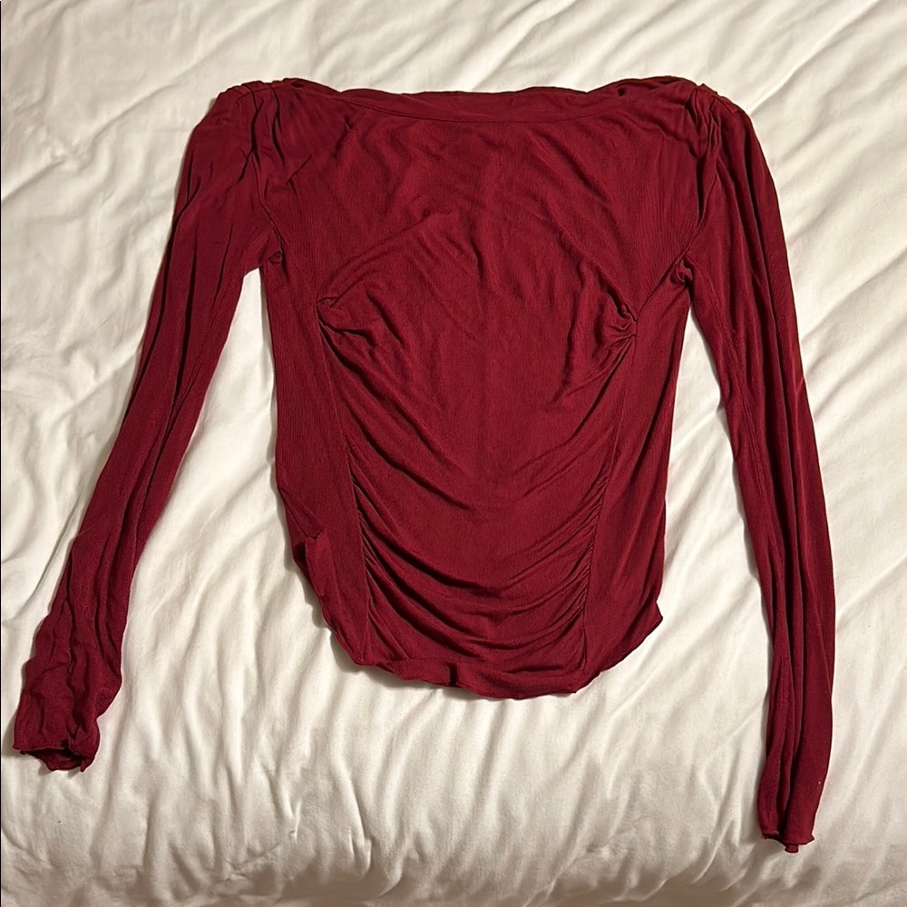 Free People Boat Neck Long Sleeve Women's Top
